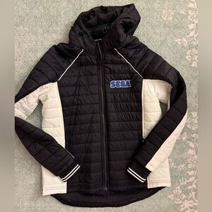Nautica black and white puffer jacket with SEGA embroidery